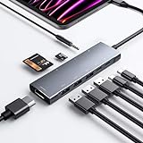 USB C HUB, 4K 60Hz HDMI 9-in-1 Adapter für iPad Pro 2022 2021 12.9 11 Zoll iPad Air 5 4 Docking Station, USB 3.0, USB-C PD Aufladung, SD/Micro SD Kartenleser, 3.5mm Audio Klinke, Typ C Zubehör