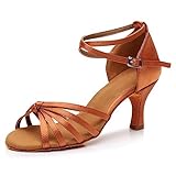 Padgene Latein Tanzschuhe für Damen Schwarz Professionelle Tanzschuhe Ballsaal Party Salsa Tanzübung Performance Schuhe