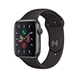 Apple Watch Series 5 (GPS, 44MM) Aluminiumgehäuse Space Grau mit Schwarz Sportarmband (Generalüberholt)