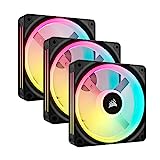 Corsair iCUE LINK QX120 RGB 120mm Magnetic Dome RGB Fans - Dreifach-Lüfter-Starter-Kit mit iCUE LINK System-Hub - Schwarz