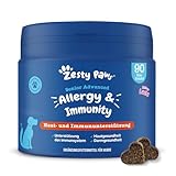 Zesty Paws Senior Allergie & Immunität Chews | Nahrungsergänzungsmittel Hund - Juckreiz Verhindern | Für eine Gesunde Körperfunktion | Reich an Lachsöl Hunde & Omega 3 Öl für Hunde | 90Stk