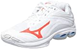 Mizuno Damen Wave Lightning Z6 Volleyball-Schuh, White/IgnitionR/Bluebell, 42.5 EU