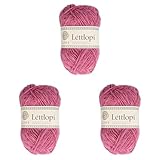 ÁLAFOSS - Icelandic wool yarn 1522-1412 Garn, pink heather, 50g/1.75oz. 100m/109yd (Packung mit 3)