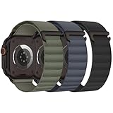 3 Stück Alpine Loop Kompatibel mit Apple Watch Armband 45mm 44mm 46mm 49mm 42mm für Damen Herren, Sport Loop Nylon Sportarmband mit C-Haken für iWatch Ultra 2 SE Series 10 9 8 7 6 5 4 3 2 1