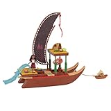 Mattel Disney Vaiana 2 Spielzeuge, Vaianas Abenteuerkanu-Spielset mit schwimmendem Kanu, kleiner Vaiana-Puppe, 1 Charakterfreund, 6 Spielbereichen und 10 Zubehörteilen, JBT78