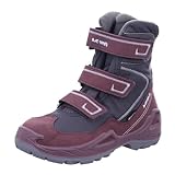 LOWA Milo GTX Hi 36-40 Grau-Lila - Gore-Tex Gefütterter wasserdichter Gore-Tex Kinder Winterstiefel, Größe EU 36 - FA