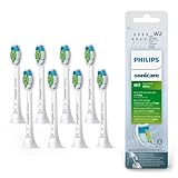 Philips Sonicare Original W2 Optimal White Standard Bürstenköpfe für Schallzahnbürsten – 8er-Pack, in Weiß (Modell HX6068/12)