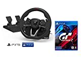 PS5 Lenkrad und Pedale Sony Playstation 5 PS4 lizensiert PS4/PS5/PC [Neues Modell kompatibel mit PS5] + Gran Turismo 7 [PS4/PS5]