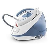 Tefal Dampfbügelstation Express Protect, leistungsstarker 7,5-Bar-Druck, Dampfstoß: 520 g/Min., 1,8 L Wassertank, Smart Temp-Technologie, Kalk-Kollektor, Bügeleisen Dampfstation, weiß/blau, SV9202