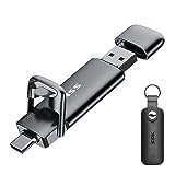 SSK USB C Externe SSD 128GB, mit bis zu 550 MB/s Extreme schneller USB-Stick, Dual-USB Typ C + USB A USB3.2 Gen2 Speicherstick für Android-Telefon, Laptop, Tablet, Mac