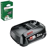 Bosch Ersatz-Akku PBA 18V 2.5Ah W-C (18V System; Hohe Kapazität für längere Laufzeit; Kompatibel mit Allen 18V Power for All-Geräten)