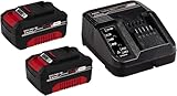 Original Einhell Starter Kit 2x 3,0 Ah Akkus und Ladegerät Power X-Change (Li-Ion, 18 V, 60 min Ladezeit, passend für alle Power X-Change Geräte)