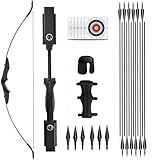 Recurve Bogen und Pfeile Set Bogenschießen Takedown Bogen Jagd 30/40lbs Erwachsene Jagdschießen Outdoor Anfänger Schießen mit Bogenschießen Zubehör Langbogen Set (40lbs Bogen Set)