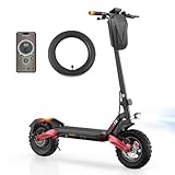 E Scooter mit Straßenzulassung, 80-100 KM Reichweite, 48V 15Ah, 10 Zoll Offroad Luftreifen, ABE Elektroroller mit Doppelter Stoßdämpfung, Faltbarer E Roller Offroad Belastung bis 150 KG, LED, App