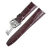 RORFFK Leder Echtes Rindsleder Armband Für IWC Portugieser Porotfino Familie PILOT'S Uhren 20mm 21mm 22mm Uhrenarmband Faltschließe, 21 mm, Achat