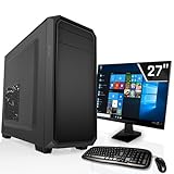 SYSTEMTREFF Office Komplett PC Set Intel Core i5-12400 6x4.4GHz | UHD 730 4K HDMI DX12 | 512GB M.2 NVMe | 16GB DDR4 RAM | WLAN Silent Desktop Paket Computer Rechner für Büro Business Multimedia