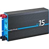 ECTIVE Reiner Sinsus Wechselrichter CSI 15-1500W, 12V auf 230V, USB, USV Funktion, Überhitzungsschutz, Netzvorrangschaltung - DC/AC Spannungswandler, Umwandler, Stromwandler für Haushaltsgeräten