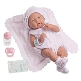 jc toys 18053 Babypuppe, La Newborn Baby Play, Rosa, 38 cm