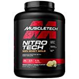 MuscleTech NitroTech 100% Whey Gold Protein Pulver, Whey Isolate Proteinpulver & Peptides, Proteinpulver für Männer und Frauen, 5.5g BCAA, 71 Servings, 2.27kg, Vanille