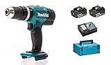 Makita DHP453RFJ kraftvolle Schlagbohrmaschine, mit 2 Akkus, 18 V, 3,0 Ah