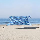 Neso Zelte Gigante Beach Zelt, 2,5 m hoch, 3,3 m (11 ft) x 3,3 m (11 ft), Verstärkte Ecken und Kühlfach(Rettet die Wale)