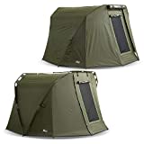 Lucx® Caracal Bivvy + Winterskin 1 bis 2 Mann Angelzelt + Überwurf 2 Personen Karpfenzelt + Overwrap Angler Zelt Carp Dome + Skin 10.000mm Wassersäule