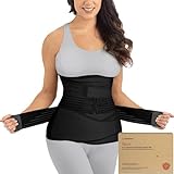 KeaBabies Revive 3 in 1 Postpartum Gürtel für Damen - Bauchgurt nach Geburt Kaiserschnitt, Rückbildungsgürtel nach Geburt, Bauchband nach Geburt, Bauchgurt Schwangerschaft (Midnight Black, XL)