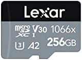 Lexar Professional 1066x Micro SD Karte 256GB, Speicherkarte microSDXC UHS-I SILVER Serie, Enthält SD-Adapter, Bis Zu 160MB/s Lesegeschwindigkeit, für Action-Kamera, Drohnen, Handy (LMS1066256G-BNAAG)