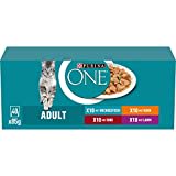 PURINA ONE Adult Katzenfutter nass, Sorten-Mix, 40er Pack (40 x 85g)