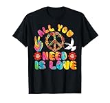 All You Need is Love Peace Sign Tie Dye Hippy Retro 60s 70s T-Shirt