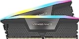 Corsair VENGEANCE RGB DDR5 32GB (2x16GB) DDR5 6000MHz CL30 AMD EXPO Intel XMP iCUE Kompatibler Computerspeicher - Grau (CMH32GX5M2B6000Z30K)