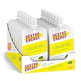 DEXTRO ENERGY LIQUID GEL LEMON + CAFFEINE - 18x60ml (18er Pack) - Energy Gel aus schnell verfügbaren Kohlenhydraten, Traubenzucker Gel, Koffein Booster, Energy Riegel Alternative, für Ausdauersport