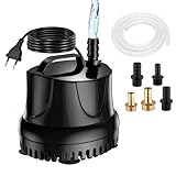 Lnicez Maximale 25W 1500L/H Mini Wasserpumpe Tauchpumpe Förderpumpe Aquarium pumpe Tauchpumpe für Gärten, Aquarium, Teich, Brunnen (Schwarz)