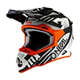 O'NEAL | Motocross-Helm | MX Enduro | ABS-Schale, Lüftungsöffnungen für optimale Belüftung & Kühlung | 2SRS Helmet Spyde 2.0 | Erwachsene | Schwarz Weiß Orange | Größe L