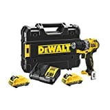 Dewalt 12 Volt Akku Bohrschrauber DCD701D2 (bürstenloser Motor, 15-Stufen Drehmomenteinstellung, 2-Gang Vollmetallgetriebe, inkl. 2x 12V 2 Ah Li-Ion Akkus, Ladegerät, Gürtelclip, T-STAK Box)