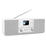 TechniSat DIGITRADIO 370 CD BT - Stereo Digitalradio (DAB+, UKW, CD-Player, Bluetooth, Farbdisplay, USB, AUX, Kopfhöreranschluss, Kompaktanlage, Wecker, 10 Watt, Fernbedienung) weiß