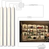 LED-Regallicht-Set, 4x 30cm V-förmige Lichtleisten Vitrinenbeleuchtung – 1200 Lumen, 12 W, EU-Stecker, Warmweiß (3000 K)