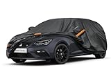 Kayme Autoplane Wasserdicht Atmungsaktiv Passend für 1999-2024 Seat Leon, 7 Schichten Vollgarage Autoabdeckung für Regen Sonne Staub Schutz, Auto Abdeckplane Abdeckung.