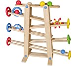 TollesFürKinder Kugelbahn Holz, Murmelbahn Holz Baby Spielzeug, Kugelbahn Auto Kinder Spielzeug Holz