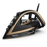 Tefal FV8064 Puregliss Dampfbügeleisen | 3000 Watt | 280 g/Min. Dampfstoß | 0-50 g/Min. variabler Dampf | Vertikaldampf | Durilium AirGlide Autoclean Bügelsohle | Micro-Calc-Filter | Schwarz/Gold