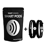 Smart Pods Netzwerk- und Sicherheitspaket, NFC-fähig, 5er-Pack Smart Pods + Smart-Band, nahtlose Konnektivität, wasserdicht, einfache Anwendung, kompatibel mit iPhone und Android (schwarz)