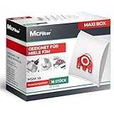 McFilter | 16 Staubsaugerbeutel geeignet für Miele Staubsauger FJM | passend für S511, S512-1, S548 Plus | Staubbeutel inkl. 8 Filter mit automatischem Staubverschluss | MAXI BOX