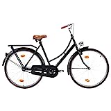 vidaXL Hollandrad 28 Zoll, Hollandfahrrad mit batteriebetriebenem Licht, Fahrrad mit Schutzblech, Damenrad Damenfahrrad, 57cm Rahmen Damen