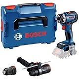 Bosch Professional 18V System Akku Schrauber GSR 18V-90 FC - FlexiClick System (inkl. 1x Metallbohrfutter-Aufsatz GFA 18-M, 1x Hammeraufsatz, Zusatzhandgriff GFA 18-H, L-BOXX)