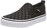 Vans Unisex Kinder Asher Slip On Sneaker, Schwarz (checker/black/black), 38.5 EU