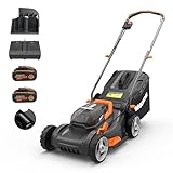 Worx Nitro 40 cm Akku-Rasenmäher, Elektrischer Rasenmäher, WG734E, 40 V PowerShare PRO 2 STK. 4,0 Ah Akku (Akkus & Ladegerät inklusive)