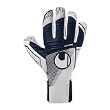 uhlsport Supergrip+ HN, Kinder und Erwachsene Torwarthandschuhe, Blanc/bleu Marine, 8 -