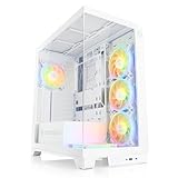 Gaming PC-Gehäuse VITRUM PRO - Midi-Tower, aRGB Beleuchtung (inkl. Steuerung), Glas-Seitenteil, vormontierte Lüfter, ATX, mATX, Mini-ITX, weiß