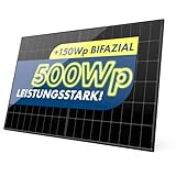 Solarpanel 500W Bifazial Glas-Glas PV-Module mit 2x2mm Glas, modernster n-Type Technology, Erweiterungs-Module für Ihre Mini-Solaranlage, Balkonkraftwerk oder DIY Komplettanlage