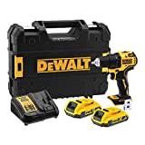 Dewalt 18V XR 2-Gang Akku-Bohrschrauber DCD708D2T (bürstenloses Vollmetall-Getriebe, 13 Mm Vollmetall-Schnellspann-Bohrfutter, LED-Arbeitslicht, Inkl. 2x Akkus, Ladegerät, Gürtelclip, T Stak Box)